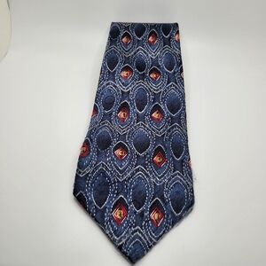 Stafford Blue Red Geometric 100% Silk Men's Tie